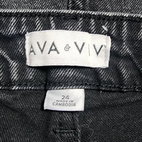 NWT NEW AVA & VIV Black High Rise 90s Straight Jeans Womens Plus Size 24 - Picture 3 of 9